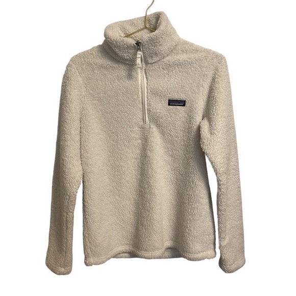 Patagonia Los Gatos 1/4 Zip Teddy Fleece High Pile White Size MED - Picture 1 of 5